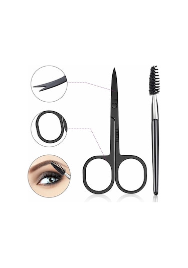 Valkyrie Deri Çantalı Kaş Usturalı Cımbız Seti Siyah 5'li