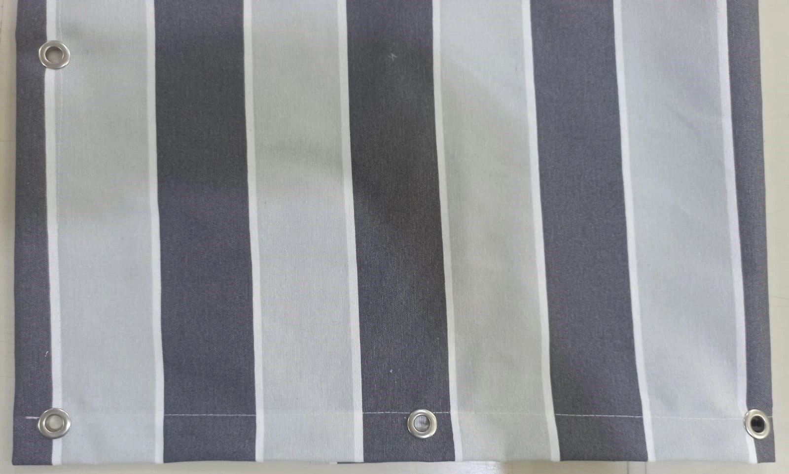 Ceylan Home Balkon Perdesi Kuş Gözü Ölçü Seçenekli Gri-gri Çizgili Gri