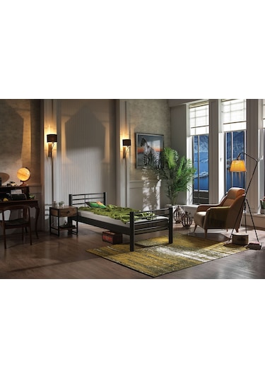 Bedliga Asos Ferforje Metal Tek Kişilik Karyola
