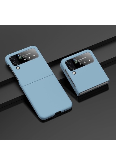 Soulader Samsung Galaxy Uyumlu Z Flip 4 Kılıf - Şık Ve Koruyucu Pc Kapak İle Telefonunuzu Güvende Tutun, Mavi Renk Seçeneği