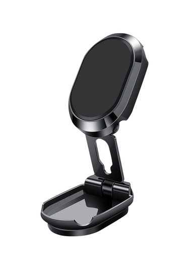 Teltree Siyah Evrensel Araç Telefon Tutucu: Katlanabilir, Manyetik, 360 Döner, Görünümü Engellemeyen Navigasyon Stendi Siyah