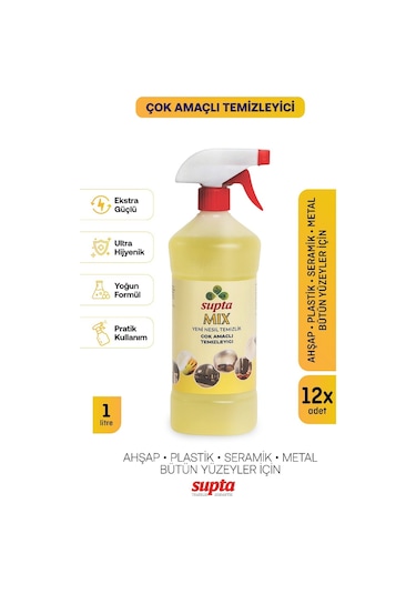 Supta Mix Çok Amaçlı Temizlik Maddesi 12 x 1 L