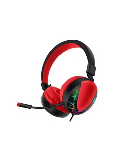 Akz 021 Kablolu Mikrofonlu Işıklı Oyuncu Kulaklığı Rgb Kırmızı