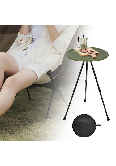Dolıty Katlanabilir Masası, Açık Yuvarlak , Taşınabilir Mini Yeşil Çok Renkli