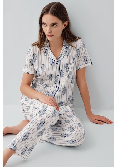 Pierre Cardin Kadın Beyaz Gömlek Pijama Takım Pc9215-s-v1 Beyaz