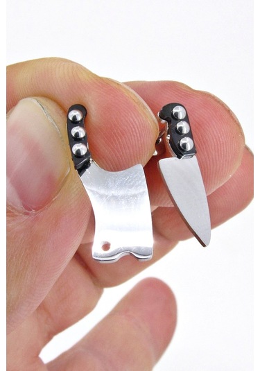 Takı Dükkanı  Chef Küçük Boy 1 Satır 1 Bıçak Çelik Küpe Çifti Mse21 Çok Renkli