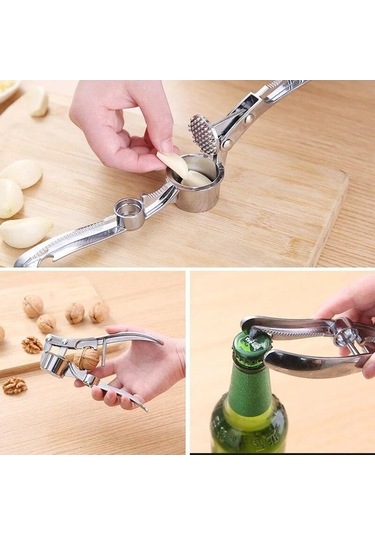Gümüş Çok Fonksiyonlu Sarımsak Ezici Kırıcı Paslanmaz Çelik Manuel Sarımsak Kıyma Doğrama Zencefil Öğütücü Aracı Mutfak Aksesuarları A Gümüş