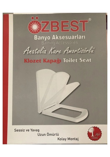 Kare Yavaş Kapanan Klozet Kapağı Amortisörlü Kapak Hijyenik Kapak Üstten Montajlı Kare Klozet Kapak Beyaz