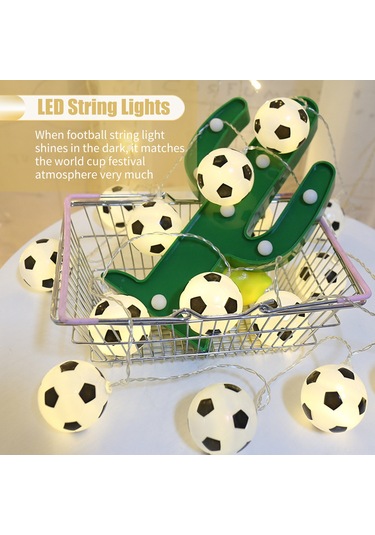Xindoker Futbol Şekilli Led Işık Zinciri - Dünya Kupası Ve Partiler İçin Dekoratif Asma Aydınlatma