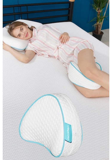 Viscofoam V Model Diz Arası Ortopedik Yastık Bacak Arası Visco Yastık - 23x23x5cm