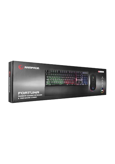 Rampage KM-RX7 Fortuna Kablolu Gökkuşağı Aydınlatmalı Oyuncu Klavye Mouse Set
