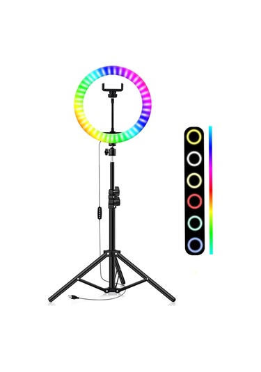 Dymax 10" Renkli Selfie Led Işığı RGB Ring Light Yuvarlak Işık