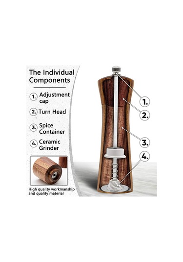 Myinkai Renkli Kutuda 3 Adet Paketlenmiştir Tuz Ve Karabiber Ahşap