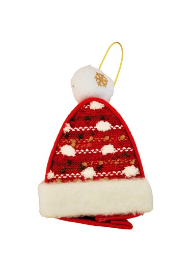 Yılbaşı Ağaç Süsü Süslü Süpriz Kutusu Şapka Modeli 16x12 Cm