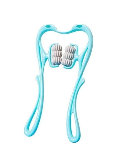 Çok Fonksiyonlu Manuel Altı Tekerlekli Boyun Masaj Aleti Mavi