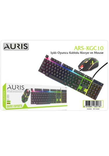 Auris Kgc10 Kablolu Oyuncu Klavye Mouse Set Led Q Siyah Diğer