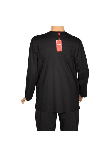 Hesna Kadın Umut Battal Beden Beş Düğmeli Cepli Penye Siyah Ceket Siyah