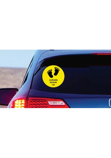 Arabada Bebek Var Sticker - Araba Oto Motosiklet Karavan Sticker - 00001 25x25 Cm