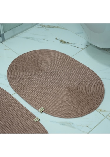 Zengin Supla 2'li Banyo Paspas Set Gül Kurusu