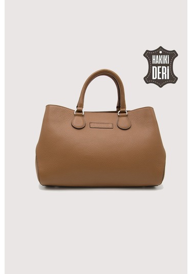 Hakiki Deri Taba Kadın Kol Çantası Uzun Askılı Smr7666 Taba