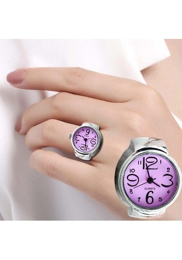 Mavi İzle Yüzük Erkekler Kadınlar Için Parmak Yuvarlak Kuvars Takı Paslanmaz Çelik Yüzük Sevgilisi Çifti Saatler Mavi