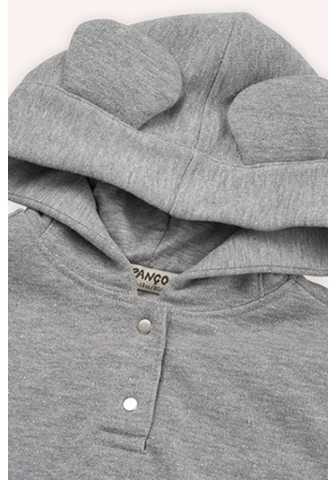 Kız Çocuk Kulak Detaylı 2'li Eşofman Takım Gri-melanj 2421gb17008-4866 001