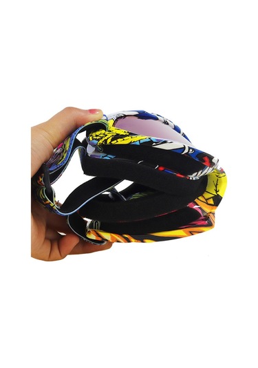 Geeksen Kuruğa Dayanıklı Çarpık Kafes Renkli Lens Outdoor Spor Gözlüğü - Moto, Kayak, Yürüyüş İçin Hafif Ve Dayanıklı Diğer