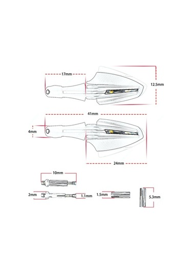 Dancemonkey Su Geçirmez Motosiklet El Koruyucu - Rüzgar Korumalı Led Dönüş Işıklı