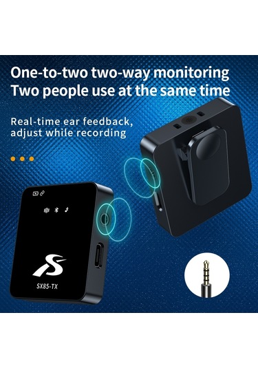 Sx85 1 Tx + 1 Rx Kare Akıllı Gürültü Azaltma Yaka Kablosuz Mikrofonu Type-c