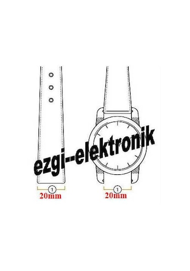 Siyah Klipsli Kauçuk Silikon Saat Kordonu 20mm Akıllı Pimli Ka...