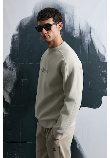 Lufian Dark Erkek Sweatshirt Ekru Ekru 112030182100520 Ekru