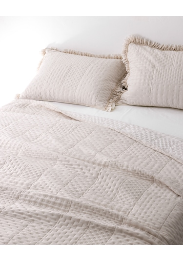 Madame Coco Medus Çift Kişilik Yatak Örtüsü - Bej Ekru