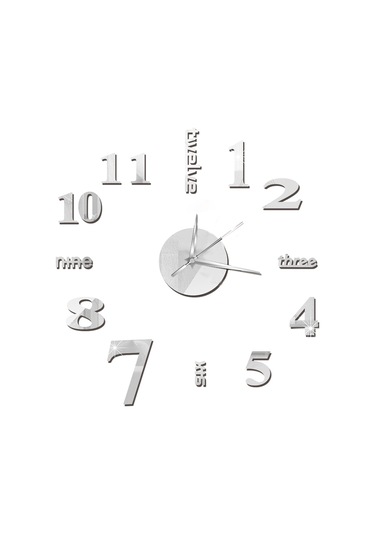 Reedark Gümüş Akrilik Dıy Duvar Saati - Sessiz Hareketli, Konforlu Yatak Odası Ve Oturma Odası Dekoru Pil Dahil Değil Gümüş