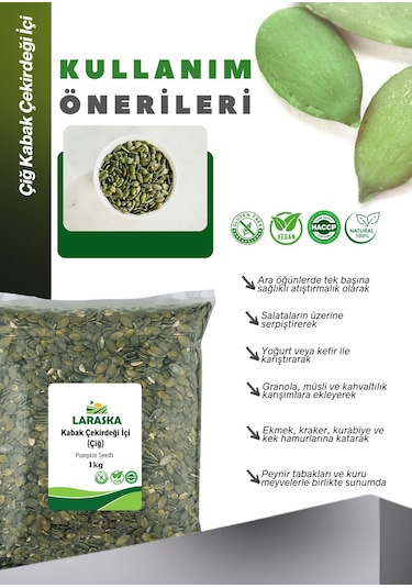 Laraska Kabak Çekirdeği İçi Çiğ 1 KG