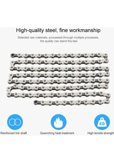 Ebitda Promend Cn-s10s Dağ Bisikleti 10v Zinciri Gümüş, Şimano Uyumluluğu, 116cm, 281g Ağırlık Gümüş