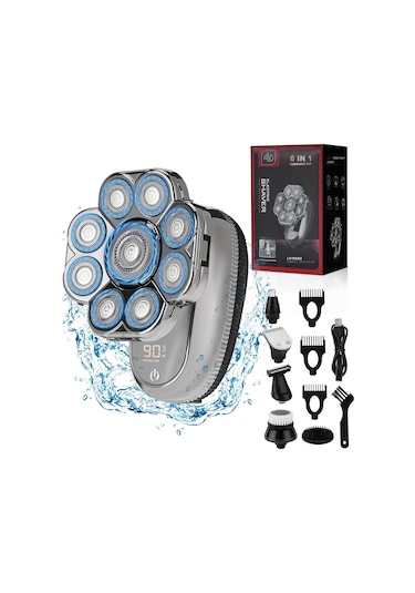 Wjiang 9d Kel Erkekler İçin - 6'sı 1 Arada Elektrikli Kafa Tıraş