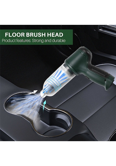 Amigaelegant Mini El Tipi Elektrikli Süpürge Kablosuz Araba Elektrikli Süpürgesi Taşınabilir Yeşil