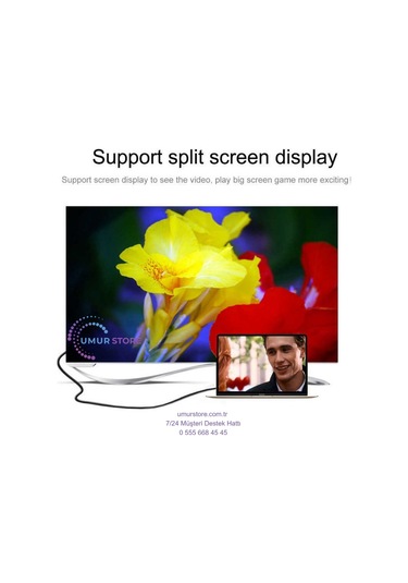 Type-c To Hdmı 4k Kablo 120 Cm - Hdcp Özelliği - 10 Gbps Görüntü Aktarım Kablosu