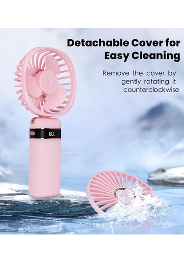 El Tipi Vantilatör, Usb Taşınabilir Vantilatörler 20 Saatten Fazla Pembe