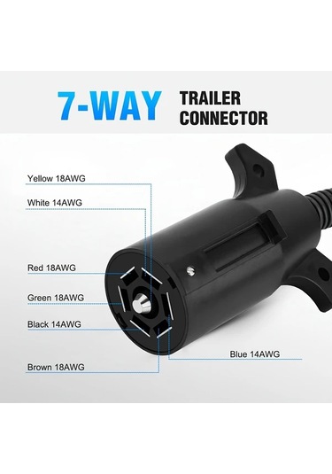 Xuweiwei Clelo Heavy Duty 7 Way Rv Standard Trailer Plug 8ft Pvc Kablo Rvs Çim Biçme Makineleri Römorklar