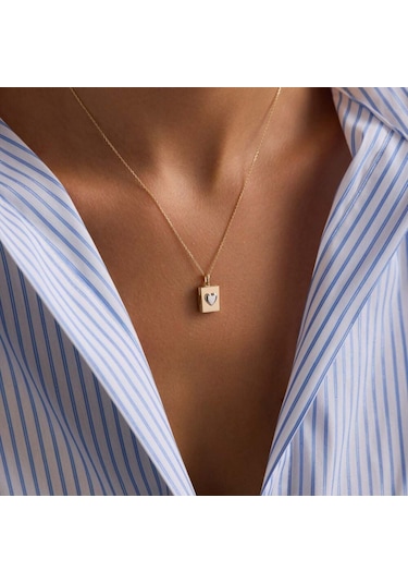 Sembolgold Sevimli Kapaklı Kalp Kolye 10.1 Mm 45 Cm T14384 Renkli