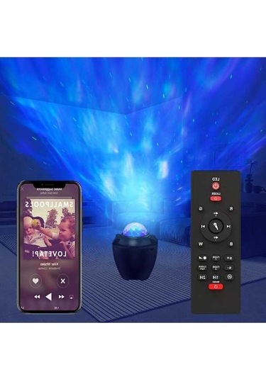 Ganzhoushop Uzaktan Kumandalı Sones Rgb Projeksiyon Müzik Led Lambası Işığı Gece Bluetooth Bağlantılı Atmosfer Aydınlatma Çok Renkli