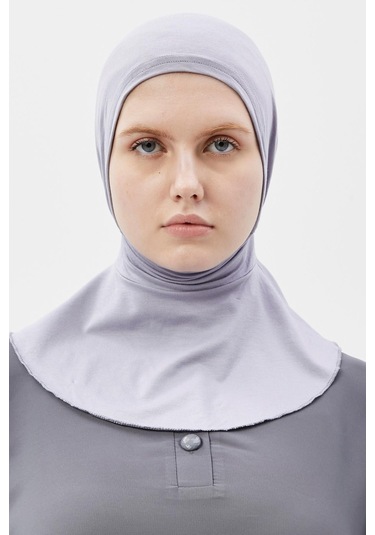 Kadın Tesettür Pratik Boyunluklu Hijab - Sporcu Bone Gri