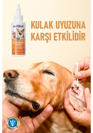 Veturel Kedi Kulak Temizleme Solüsyonu Kir Enfeksiyon Kaşıntı Koku Önleyici Bakım 3 x 100 ML