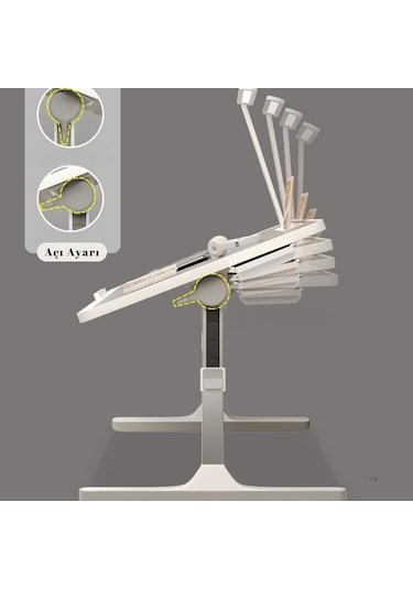 Karr Office Move - N9 Yükseklik Ayarlı Led Aydınlatmalı Gri Laptop Sehpası Diğer