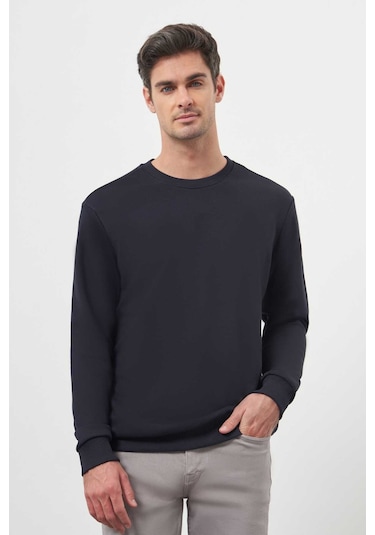 Morven Erkek Lacivert Basic Bisiklet Yaka Sweat-shirt 25ks063005200 Lacivert Lacivert