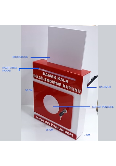 Kırmızı Pleksi A-4 Ramak Kala Kutusu