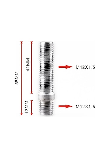 Cbtx 20 Adet 5.8cm Evrensel Araba Modifikasyonu Genişletilmiş Tekerlekler Saplama Dönüşüm M12x1.5 İla M12x1.5 Vida Adaptörü Ln032 Ln033 Ln044