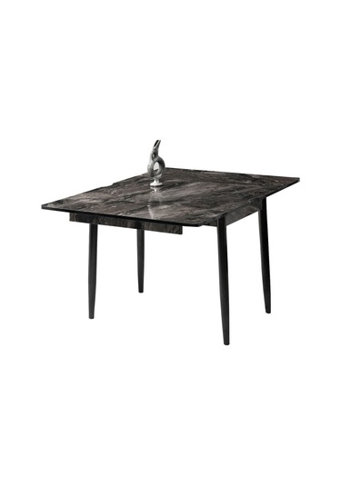 Kartal Dikdörtgen Masa, Eyfel Sandalye, Siyah 100x65 Siyah