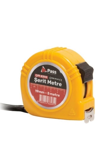 Profesyonel Çift Kilitli Çelik Şerit Metre 5m X 19mm 5 M